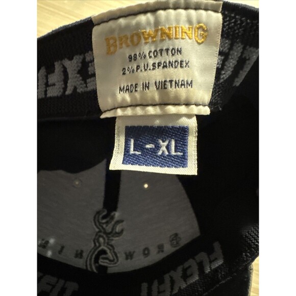 Browning Black & Army Green Embroidery Deer Hat Cap Size L-XL Hunting Grandpa - Picture 3 of 9